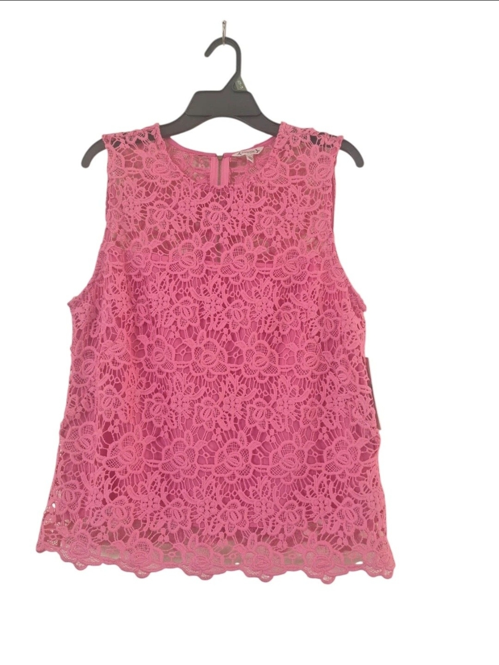 Nanette Lepore Pink Floral Lace Sleeveless Top